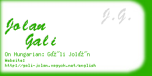 jolan gali business card